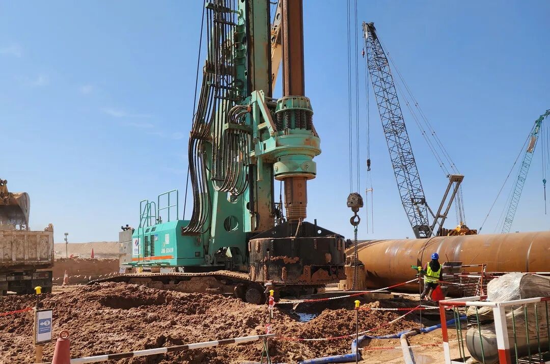 中国水电基础局携手上海金泰，共筑中东基建新里程碑106.16米超深桩